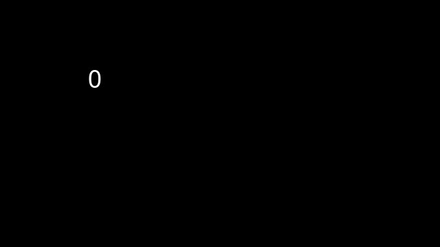 A black image with a white text written `0`